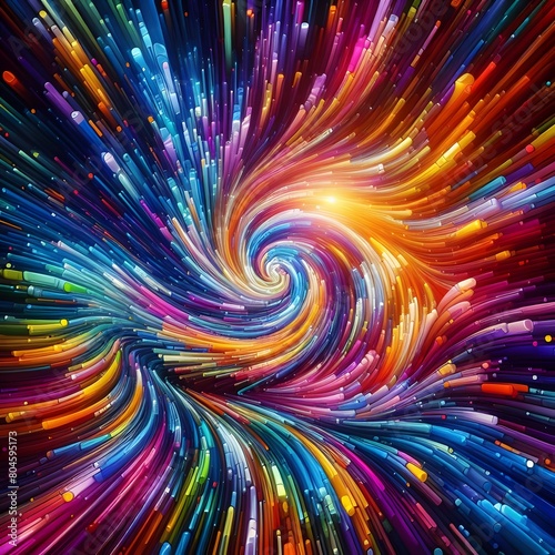 Psychedelic Vortex showcasing abstract colorful shapes in a cosmic display photo
