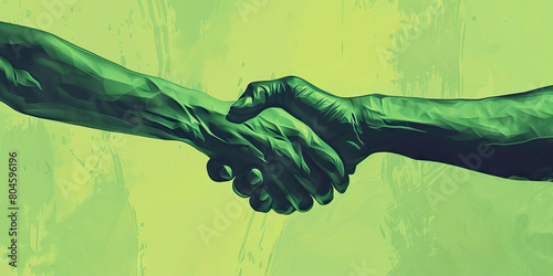 Trust (Light Green): Two hands clasped together, symbolizing trust and partnership