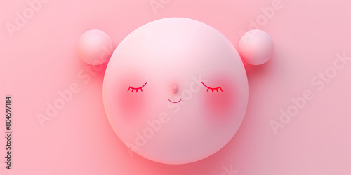Embarrassment (Pink): A flushed, blushing face represented by a circle with rosy cheeks. photo