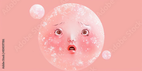 Embarrassment (Pink): A flushed, blushing face represented by a circle with rosy cheeks.