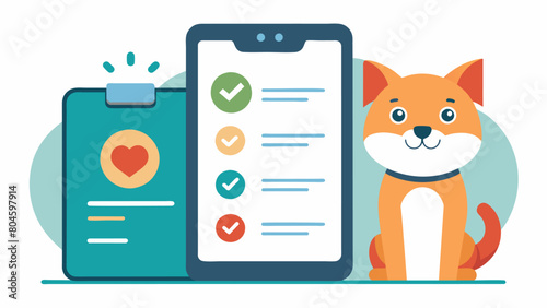 An app that calculates your pets ideal weight and offers a personalized diet plan to help them easily reach and maintain a healthy weight.. Vector illustration