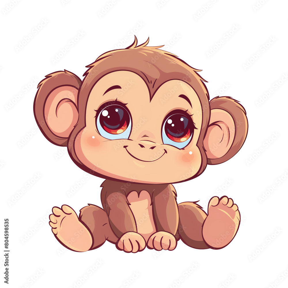 Naklejka premium Cute playful monkey cartoon character