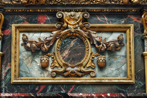 Lavish antique baroque, barocco ornate marble ceiling non linear reformation design. elaborate ceiling with intricate accents depicting classic elegance and architectural beauty © MiniMaxi