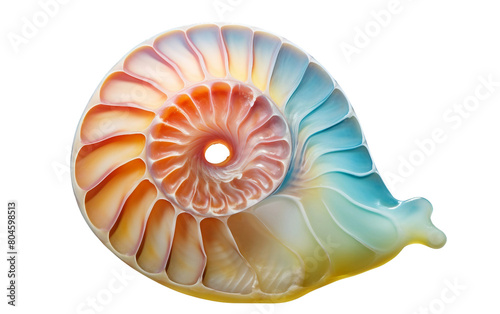 Seafloor Wanderer Nautilus Isolated On Transparent Background PNG.