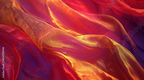 waving colorful cloth in air