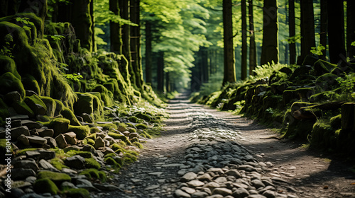 Dirt Road Cutting Through Forest