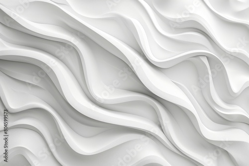 Abstract white wall with wavy lines, suitable for backgrounds and textures