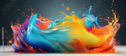 colorful watercolor ink splashes, paint 414