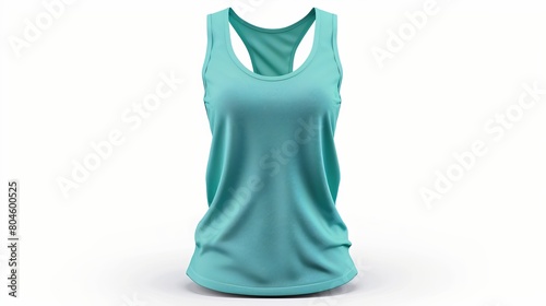 3D illustration of a mockup for women's tank tops, presented in a front view and isolated on a white background. photo