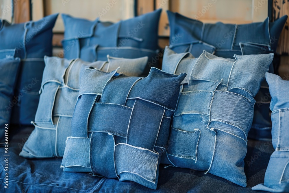 A close up shot of a bunch of pillows on a couch. Suitable for interior design concepts A close up shot of a bunch of pillows on a couch. Suitable for interior design concepts