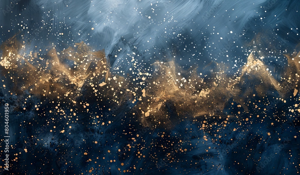 Blue and gold background with stars