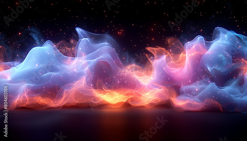 Red  sea-foam  jade and violet Neon effect High quality background.