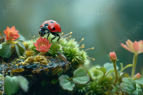 Capture the intricate beauty of tiny ecosystems with macro photography Show lush moss, delicate insects, and miniature plants in crisp detail to highlight environmental conservation efforts
