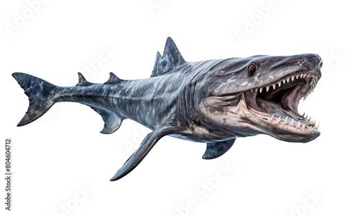 Unusual Frilled Shark Image Isolated On Transparent Background PNG.