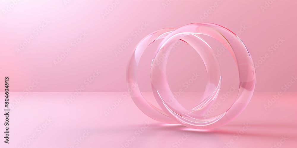 Obraz premium Affection (Light Pink): Two overlapping circles representing a hug or gesture of love