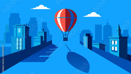 Despite the clear blue skies above the hot air balloon seemed to cast a shadow over the streets almost as if it was a physical manifestation of the.