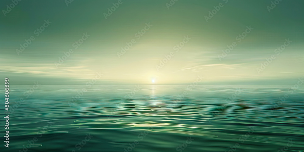 Fototapeta premium Calm (Light Green): A horizontal line with gentle curves, representing tranquility and peace