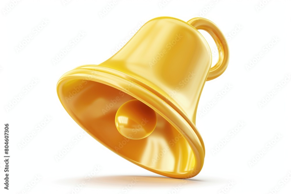 A shiny golden bell on a plain white background. Perfect for holiday designs A shiny golden bell on a plain white background. Perfect for holiday designs