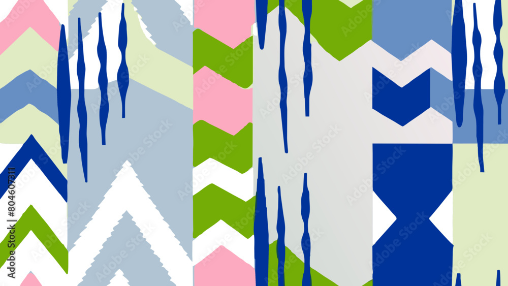 Fototapeta premium Abstract Geometric Shapes Pattern in Pastel Tones