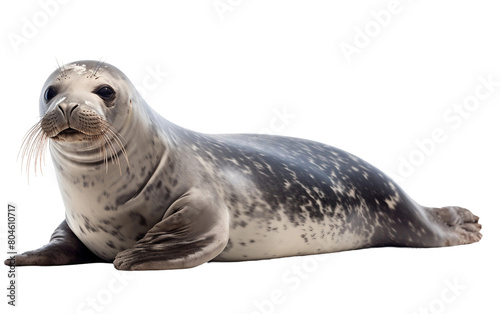 Graceful Seal Glide Isolated On Transparent Background PNG.