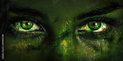 Envy (Green): A pair of eyes looking sideways, representing jealousy or covetousness