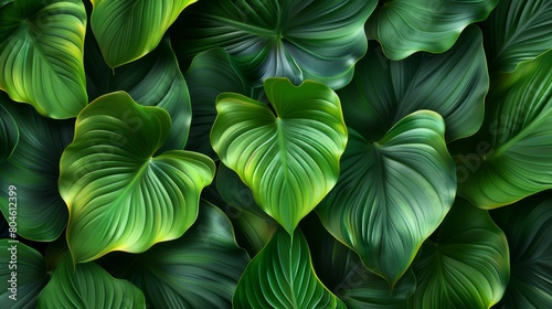 Wallpaper Mural   A tight shot of a verdant plant, brimming with numerous green leaves atop and beneath Torontodigital.ca