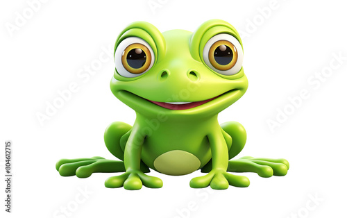Playful Clay Frog Illustration Isolated On Transparent Background PNG.