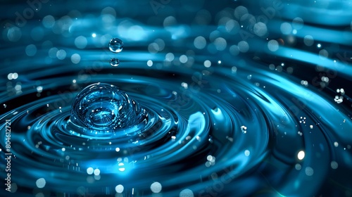 Water drop wallpapers hd. A blue water spiral with water drops.