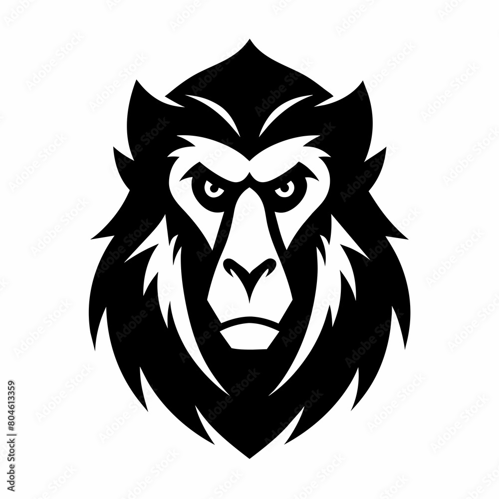 Baboon head vector art
