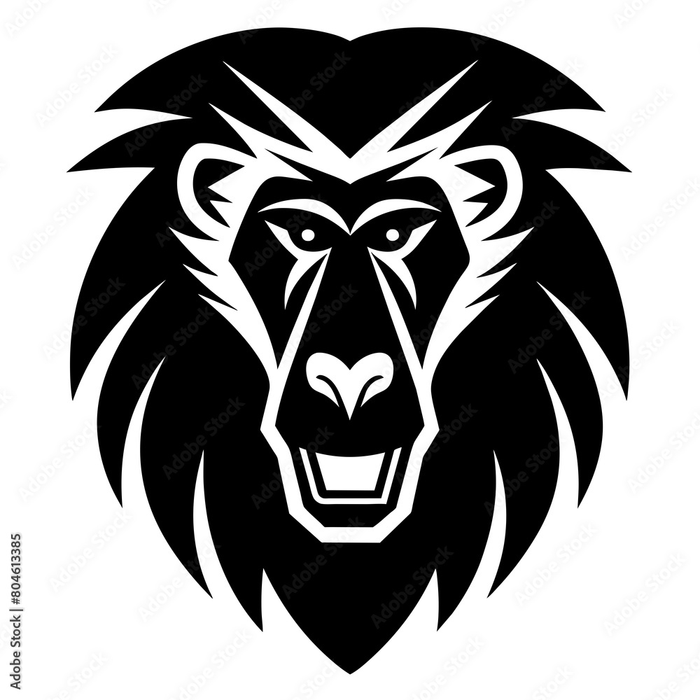 Obraz premium Baboon head logo vector art