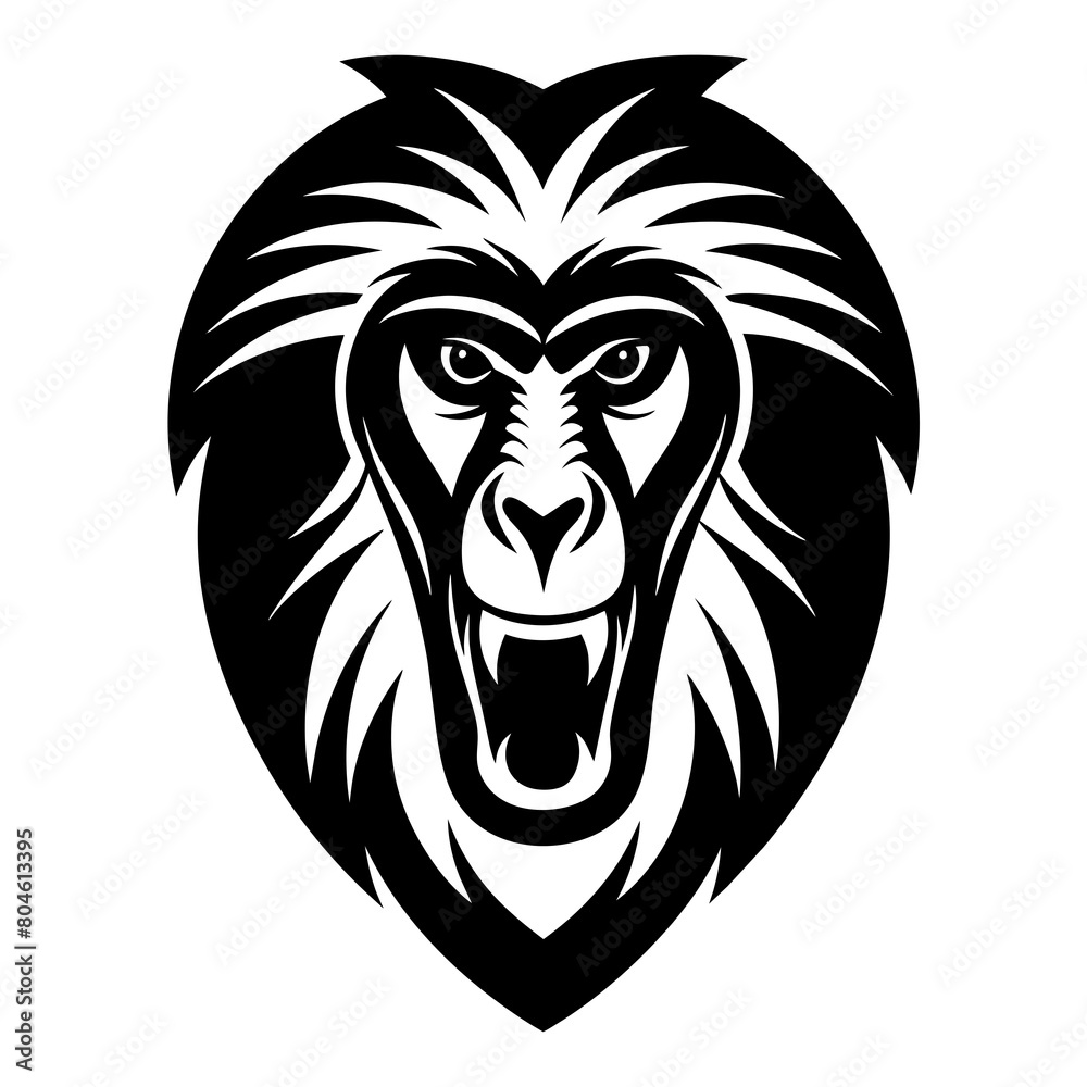 Fototapeta premium Baboon head logo vector illustration art