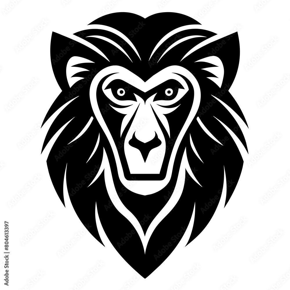 Obraz premium Baboon vector icon illustration art
