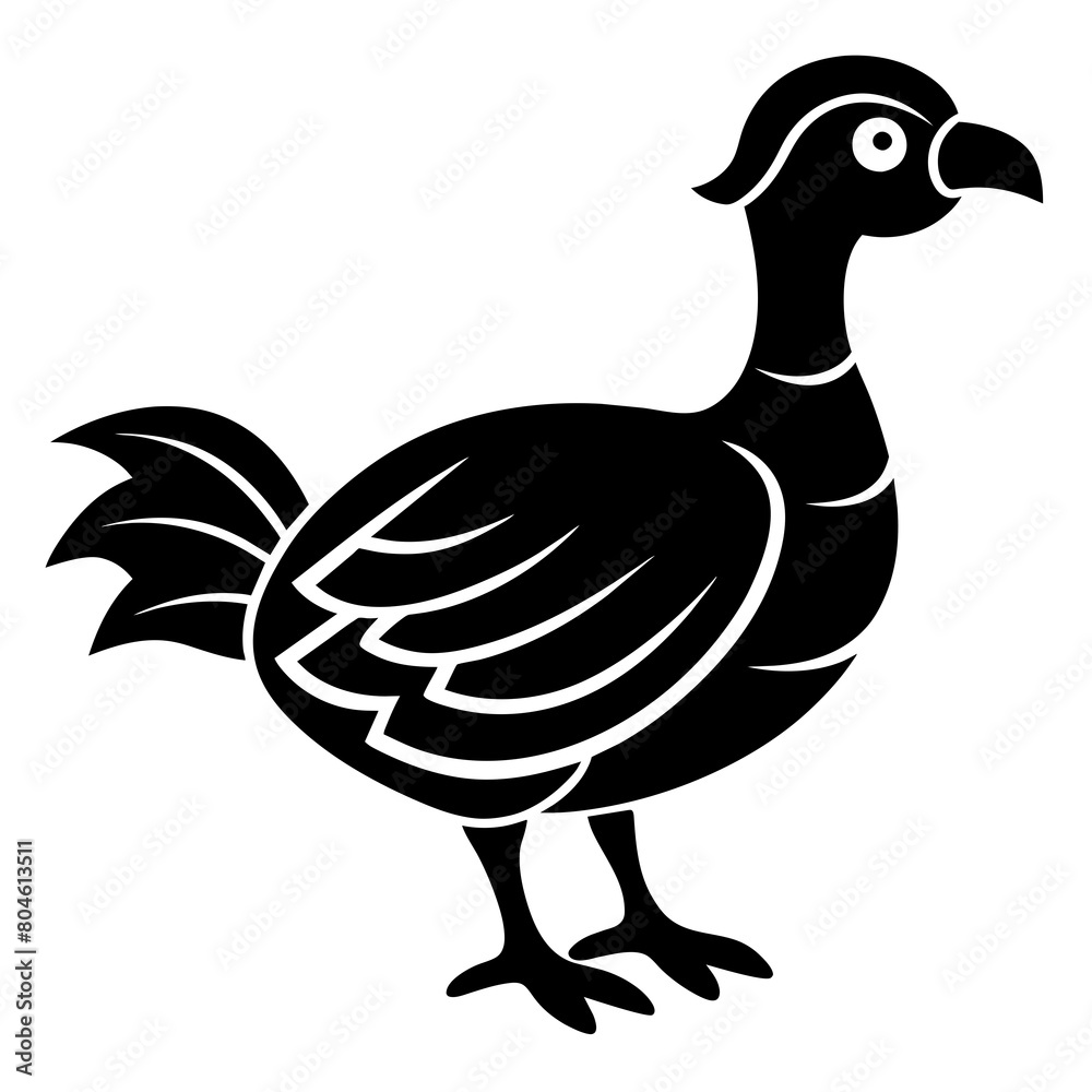 Fototapeta premium Dodo bird vector art silhouette illustration icon