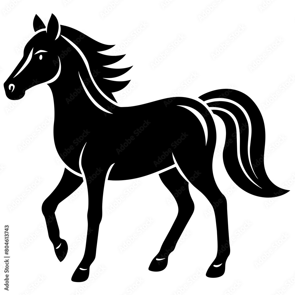 Obraz premium horse vector icon silhouette illustration art