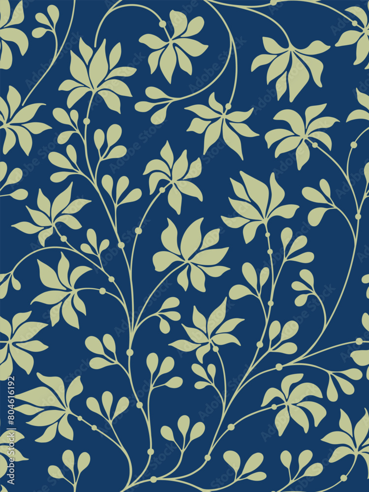 Hand drawn seamless pattern with beautiful flowers and leaves. Vector illustration, retro style. Hand drawn seamless pattern with beautiful flowers and leaves. Vector illustration, retro style.