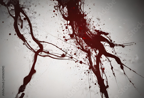 blood stains and splash on minimal background in simple style