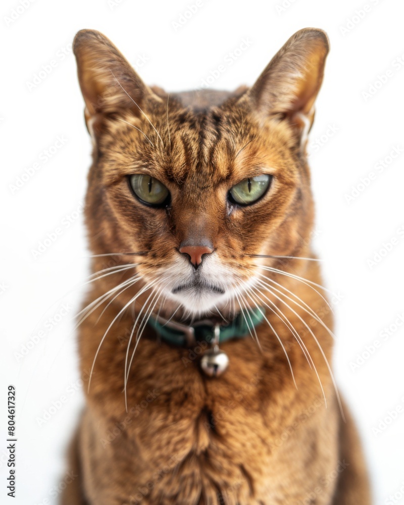 Close-up of an Asian cat with mesmerizing green eyes, staring curiously at the camera Close-up of an Asian cat with mesmerizing green eyes, staring curiously at the camera