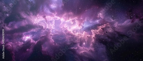 A beautiful space nebula with vibrant purple, blue and pink hues. photo