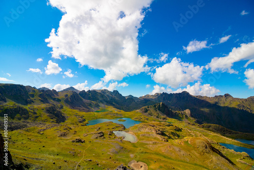 A wide angle view of glacier lakes in Ispir Erzurum Turkey photo