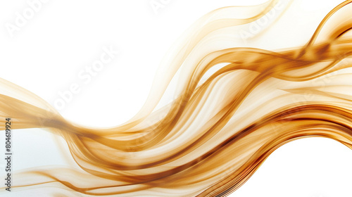 Cosmic latte abstract waves flowing, sharply isolated on a white backdrop, HD clarity. photo