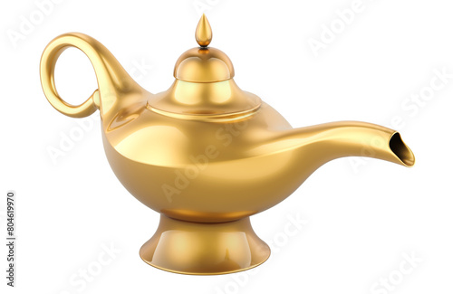 Aladdin magic lamp, 3D rendering isolated on transparent background