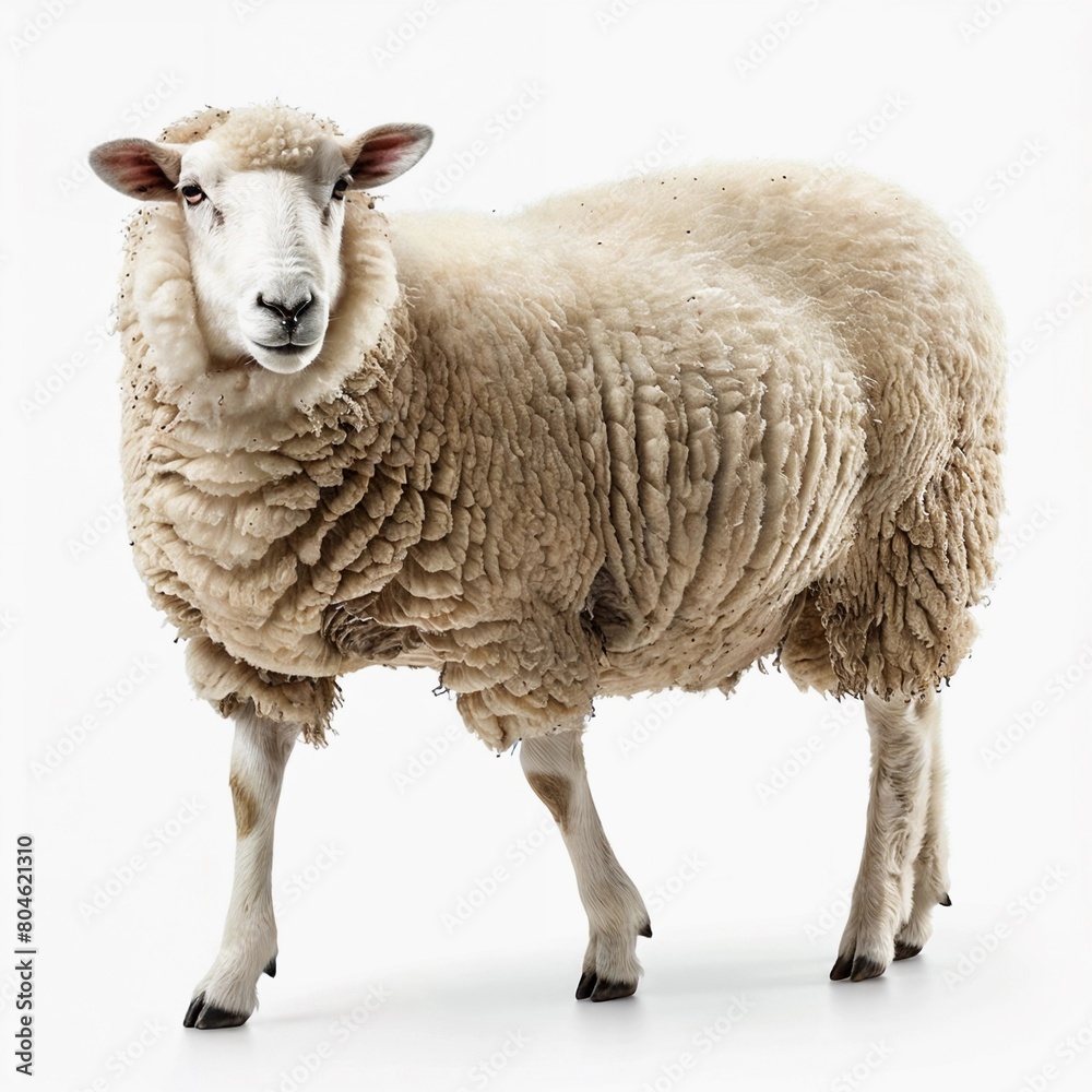 sheep on white background  02
