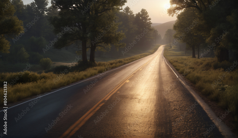 The landscape of the road stretching into the distance. The American highway. The wilderness, a rural country road. The empty road of dreams. Summer forest background landscape The landscape of the road stretching into the distance. The American highway. The wilderness, a rural country road. The empty road of dreams. Summer forest background landscape