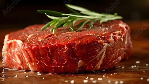 Savor the succulent marbled steak. Concept Steak Cooking Tips, Meat Preparation Techniques, Grilling Accessories, Quality Cuts photo