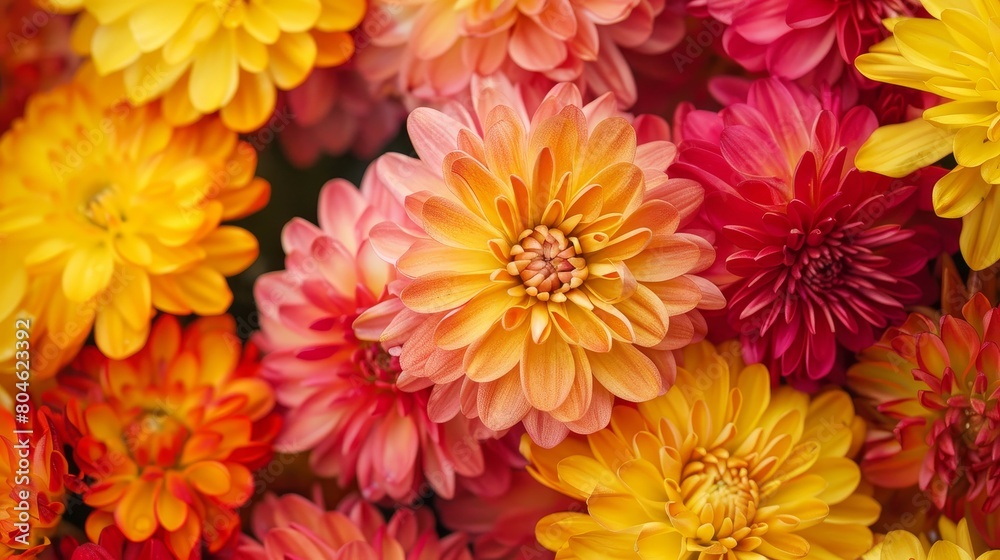 chrysanthemums in a close-up chrysanthemums in a close-up