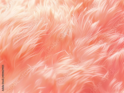 Gentle peach fur texture close up. Trend color of the year 2024 Peach Fuzz. Aesthetic macro photo