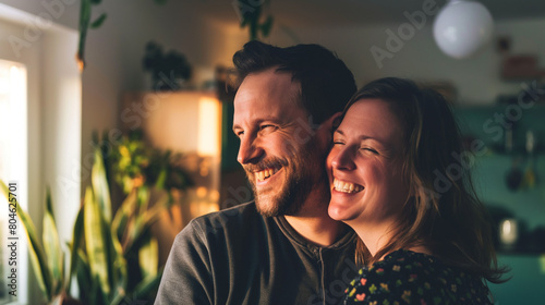 Casal sorrindo em casa - Perfil photo