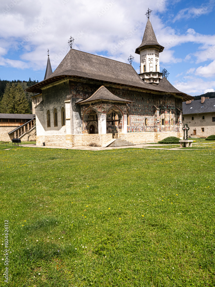 The Sucevita Monastery, Romania. One of Romanian Orthodox monasteries in southern Bucovina