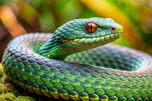 green snake on a tree