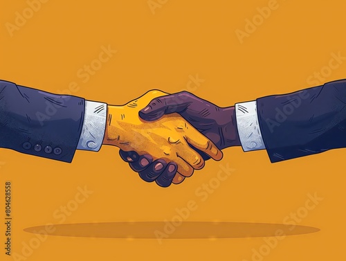 Simple graphic of a handshake between a manufacturer and a retailer, representing partnerships in white label marketing